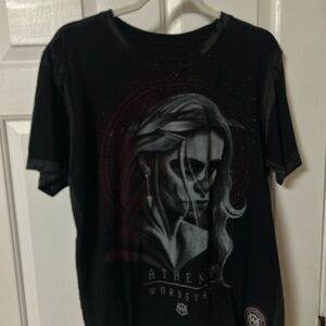 Athena Skull Graphic Black Tee